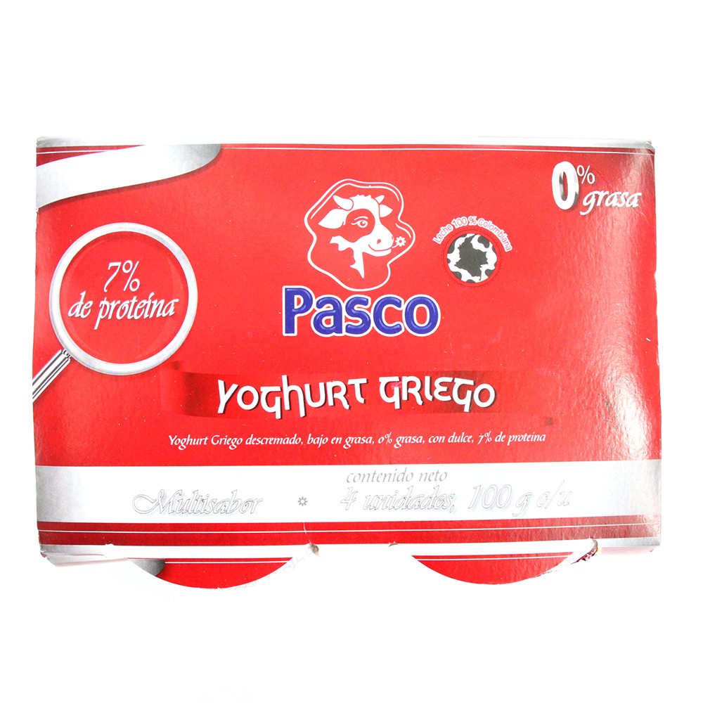 YOGHURT GRIEGO SURTIDO PASCO 4UN *100GR