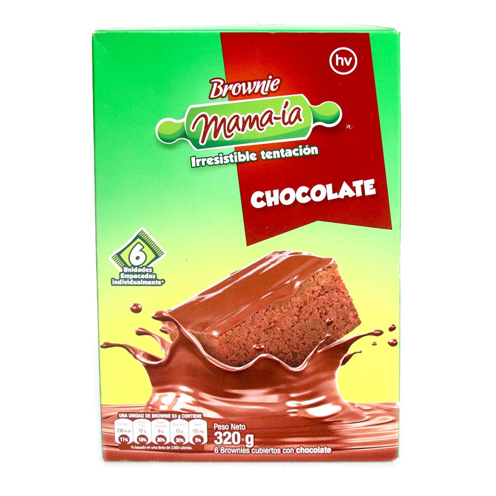 CAJA BROWNIE CHOCOLA 6U MAMAIA