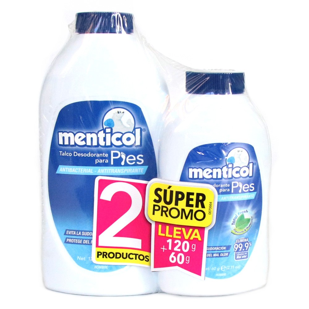 TALCO ANTITRASPIRANTE MENTICOL*120ML+60M