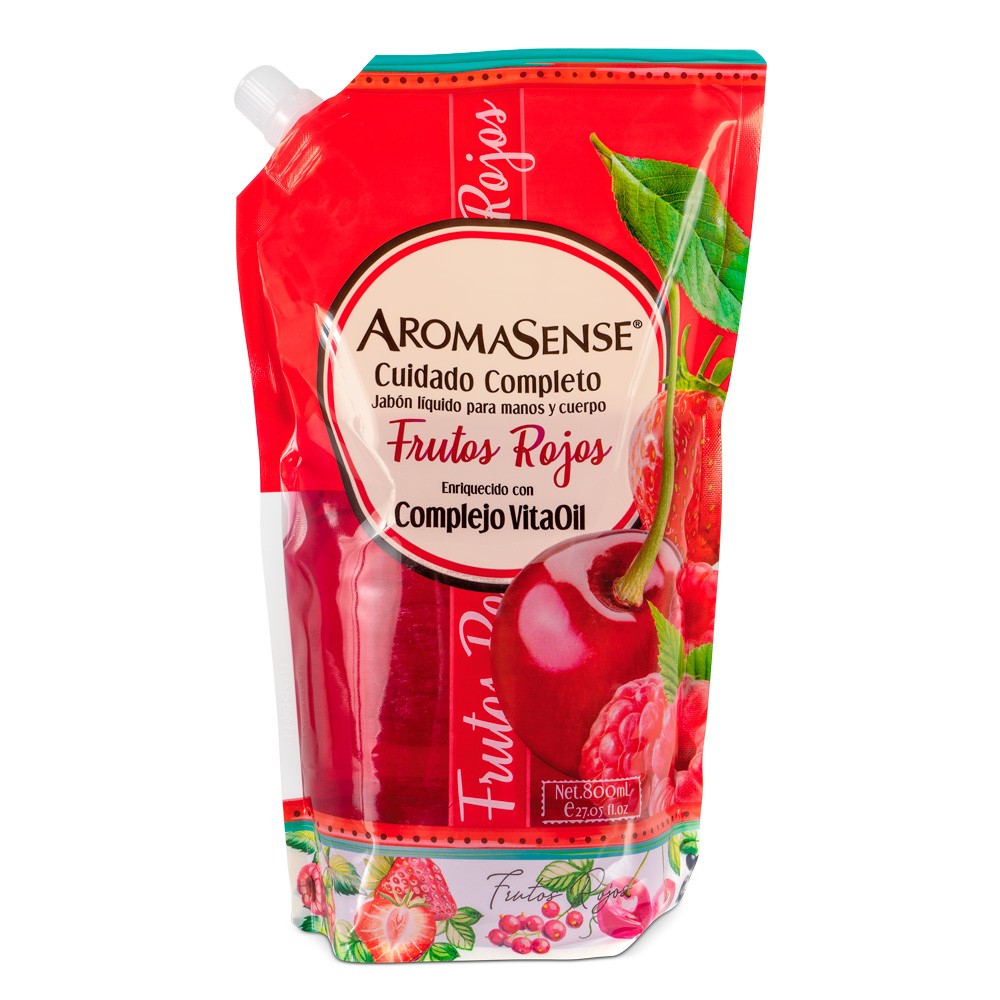 JABON LIQUIDO RPTO F/ROJ AROMASENS*800ML