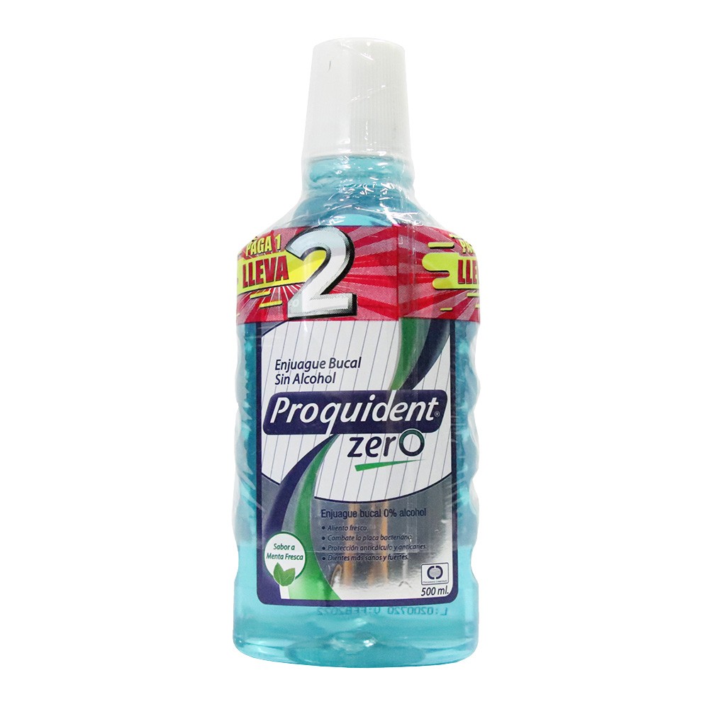 ENJUAGUE ZERO PROQUIDENT*500ML 2*1