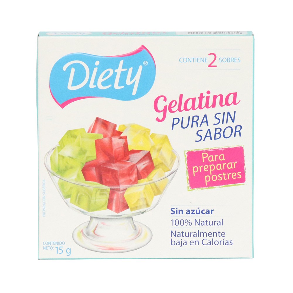 GELATINA DIETY SIN SABOR  x 13GR