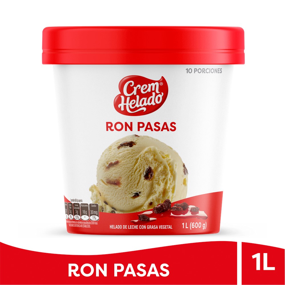 HELADO RON PASAS CREM HELADO*600ML