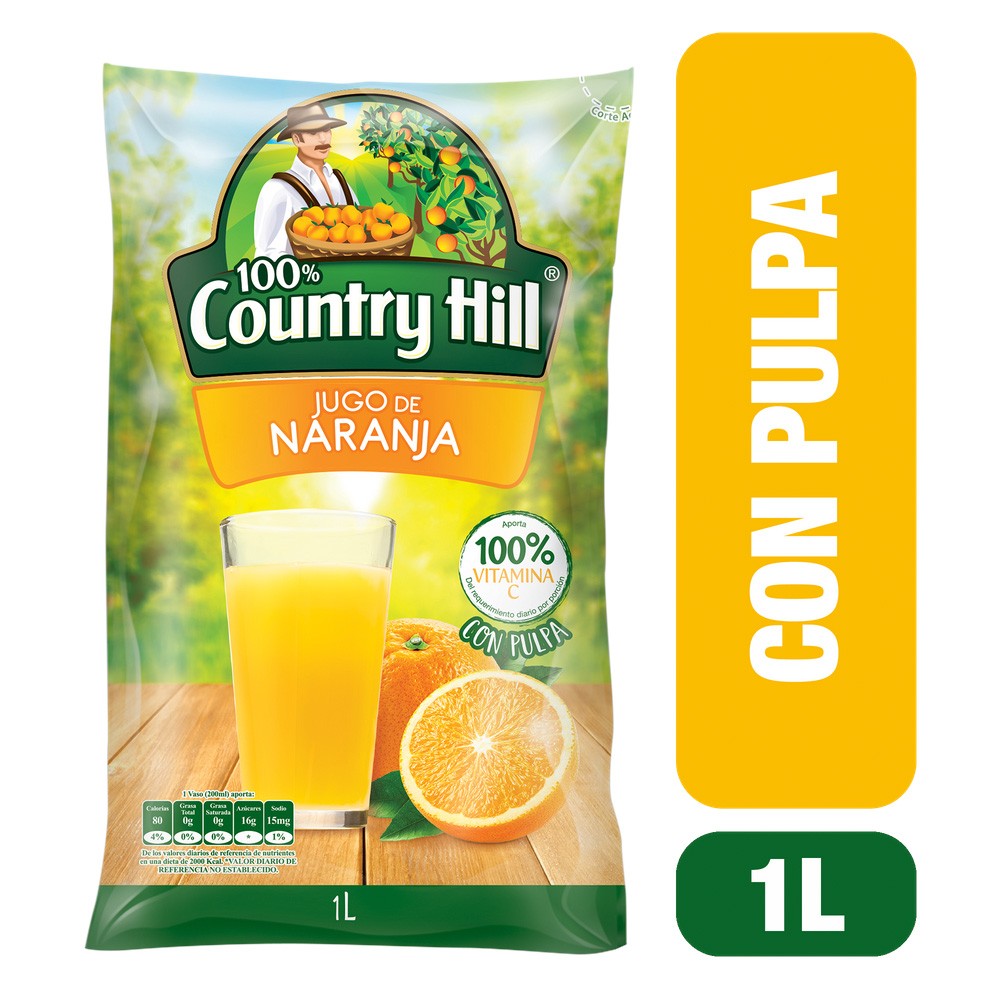 JUGO NARANJA PULPA COUNTRY HILL*1LT