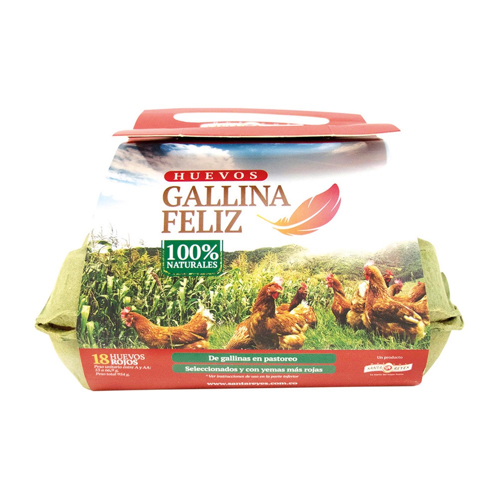 HUEVO GALLINA FELIZ AA ROJO  x 18UND