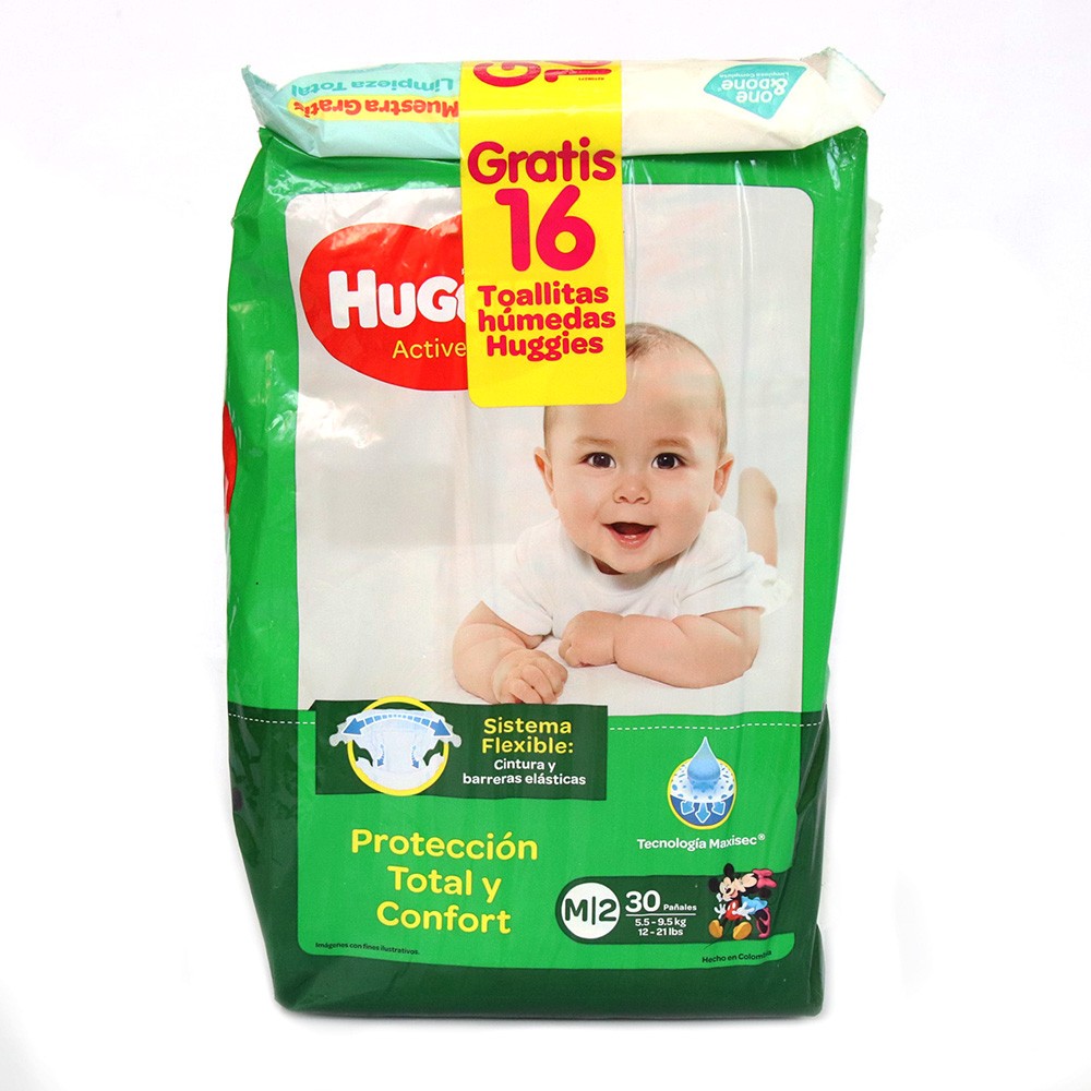 PAÑAL HUGGIES ACT SEC TALL M  x  30 UND