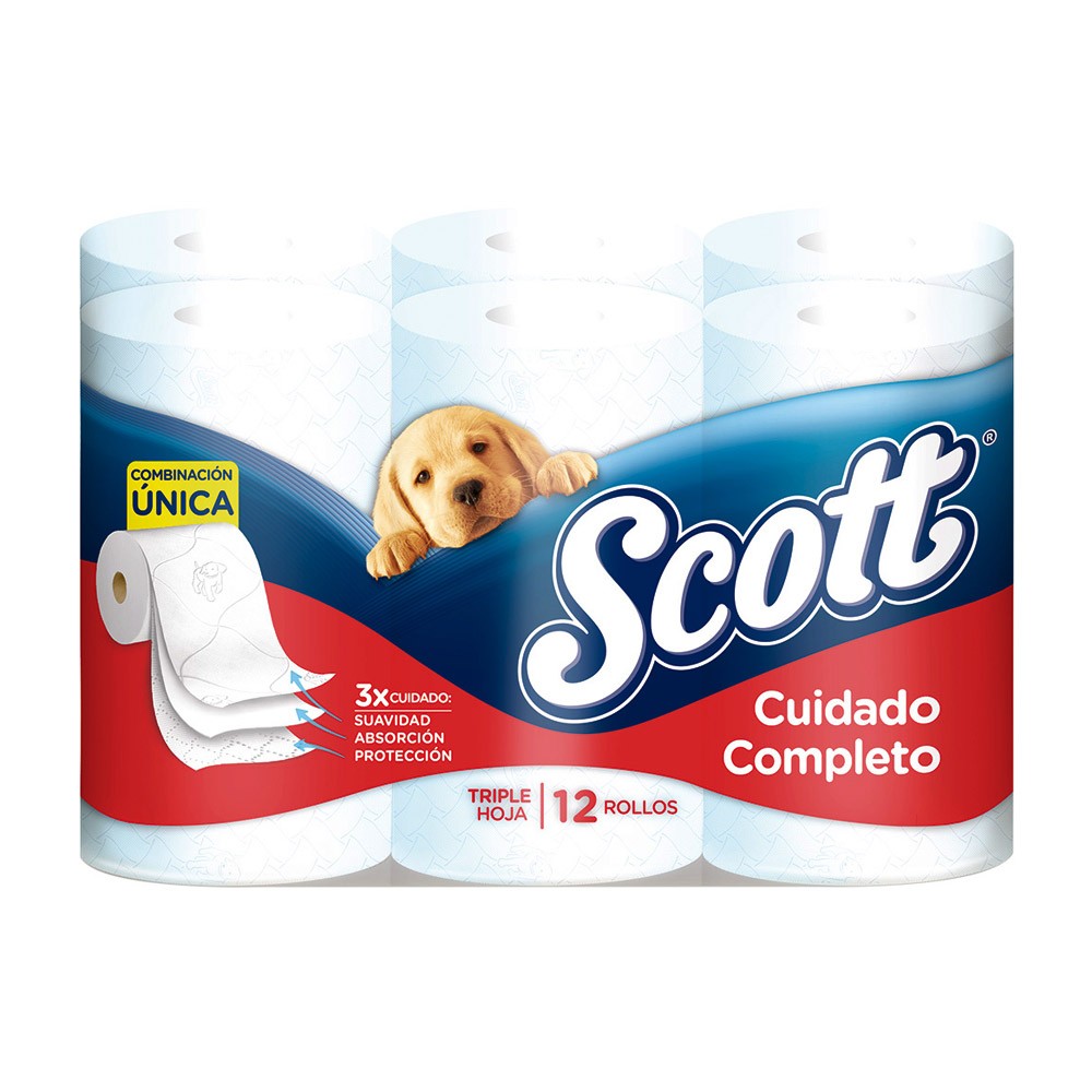 PAPEL HIGIENICO SCOTT CUID COMP *12 UND