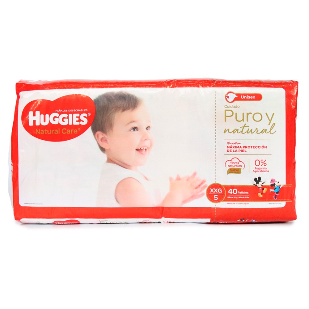 PAÑAL NAT CARE XXG HUGGIES*40UND UNISEX