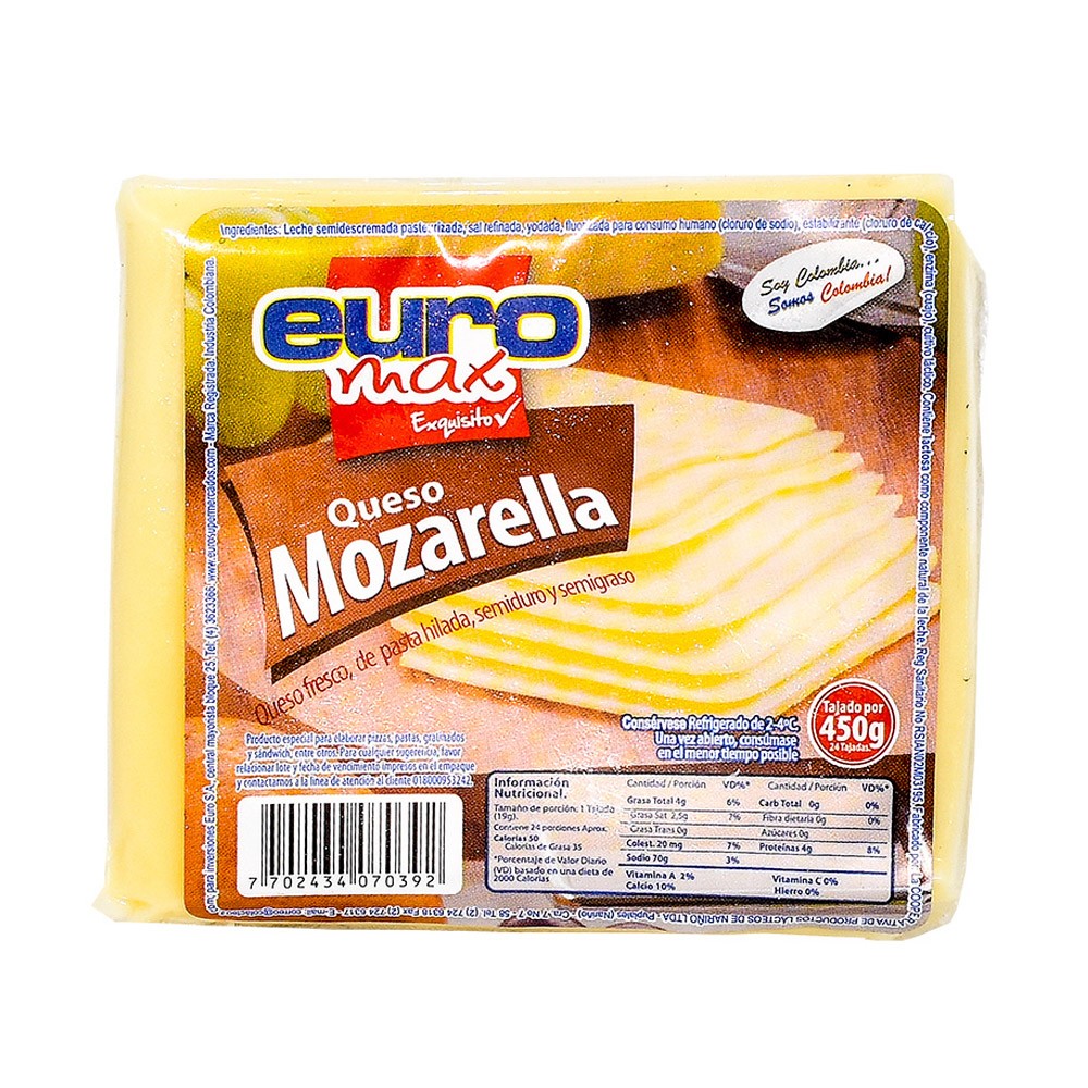 QUESO MOZARELLA EUROMAX   x 450GR