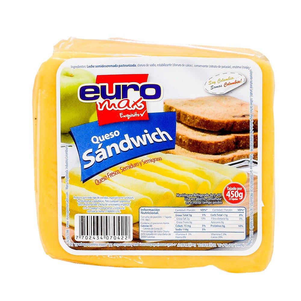 QUESO SANDWICH EUROMAX   x 450GR