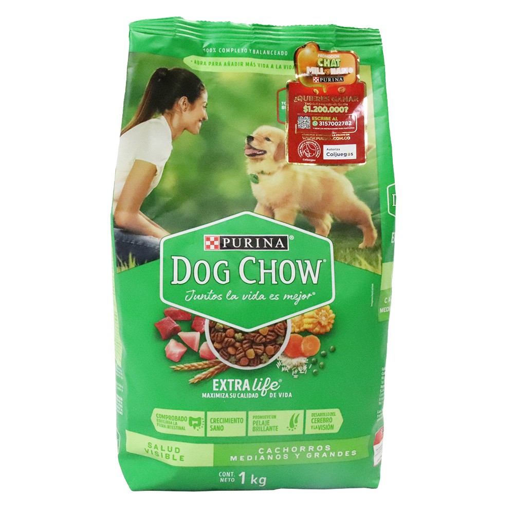DOG CHOW CACHORROS MEDIANOS Y GRANDE*1KG