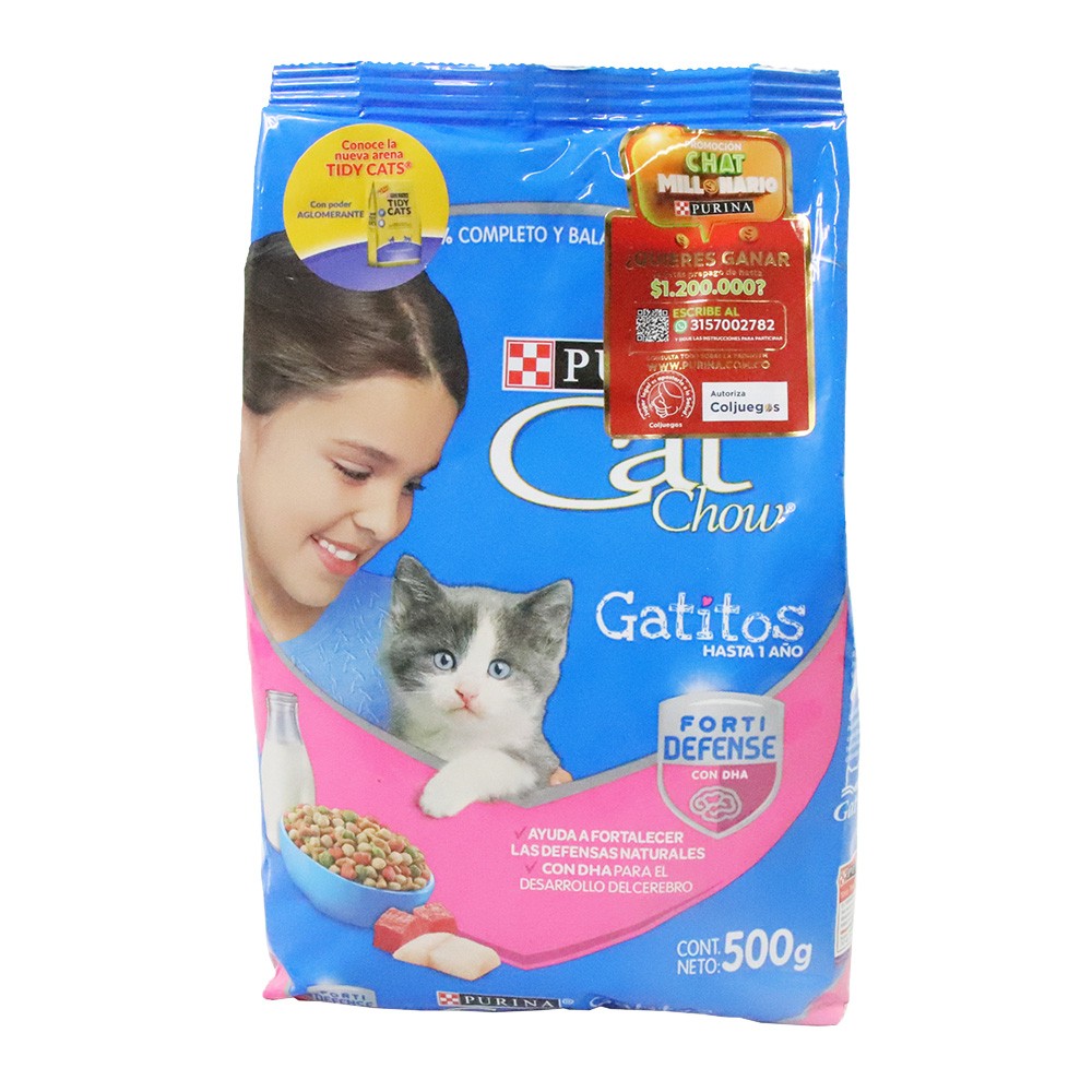 CAT CHOW GATITOS FORTIDEFENSE  x 500GR