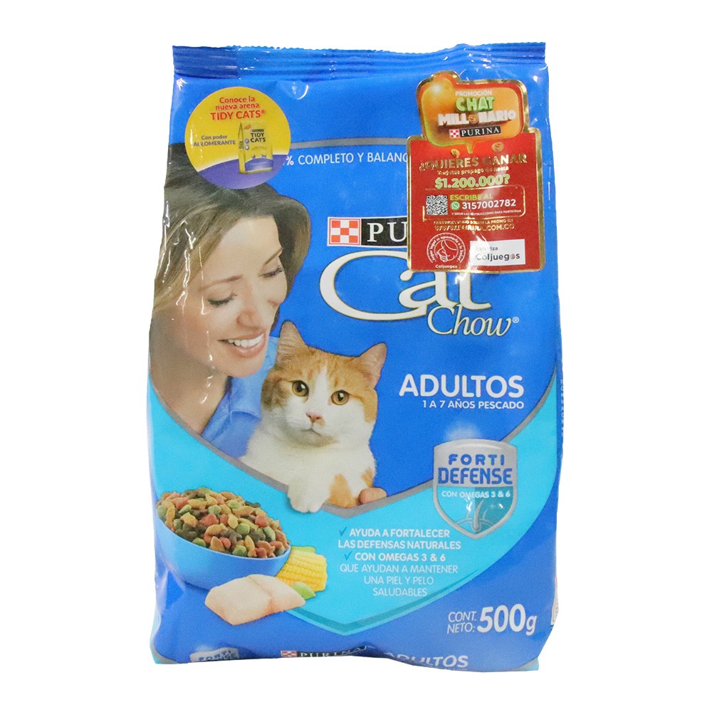 CAT CHOW ADULTOS PESCADO FORTIDEF*500GR