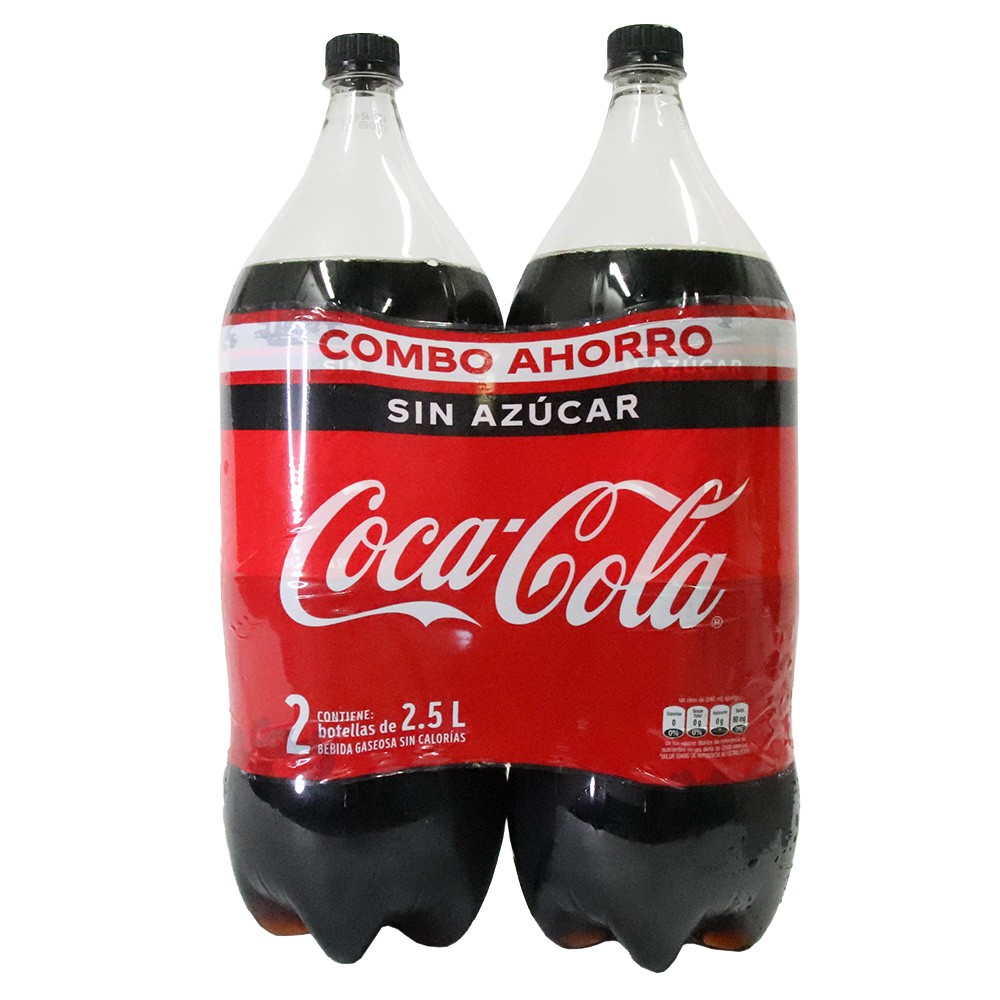 DUOPACK PET SIN AZUCAR COCACOLA*2.5LT