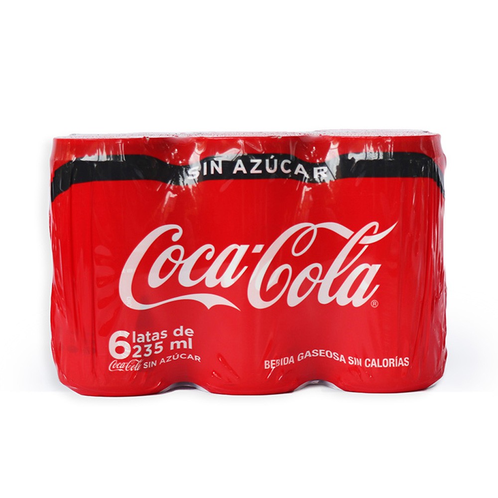 COCA COLA SIN AZUCAR MINI LATA 6 x 235ML