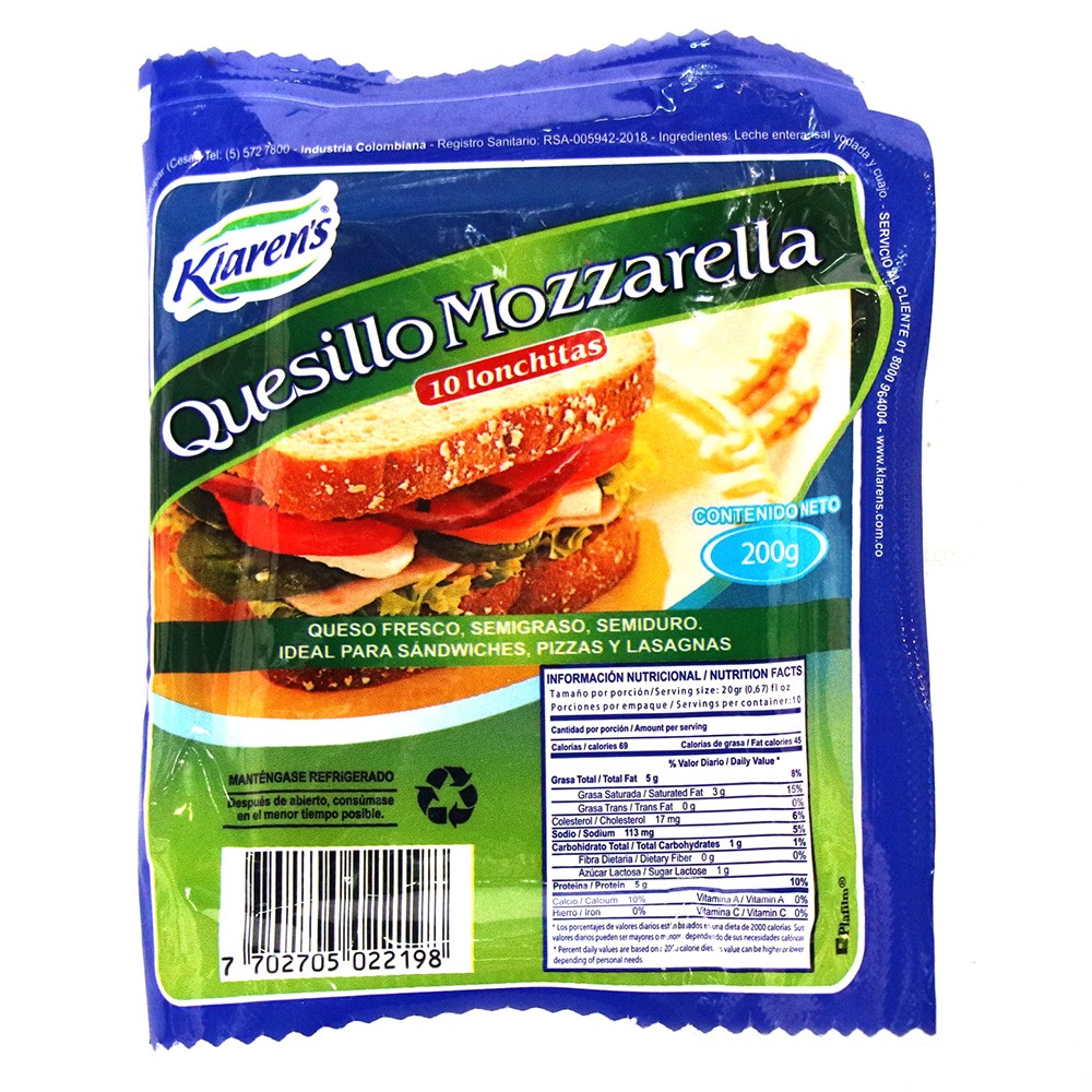 QUESILLO KLARENS  x 200g x 10und TAJADA