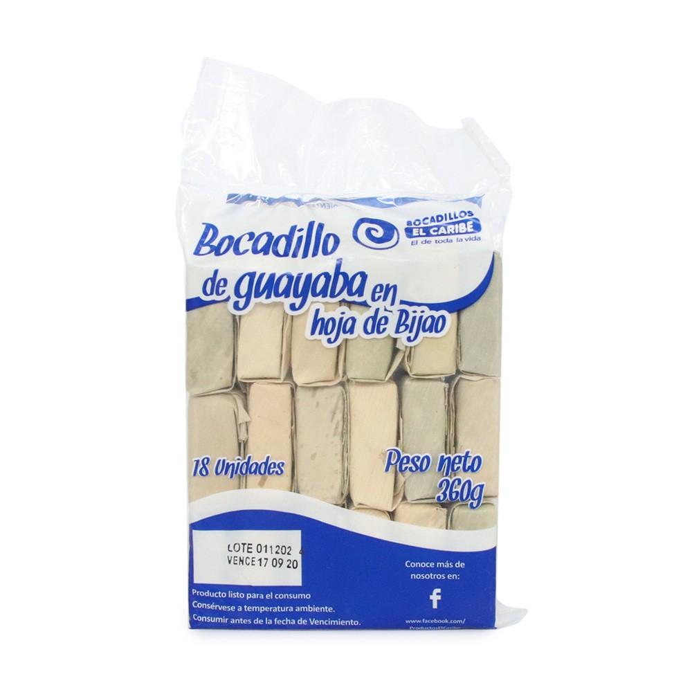 BOCADILLO GUAYABA EN HOJA DE BIJAO*18UND