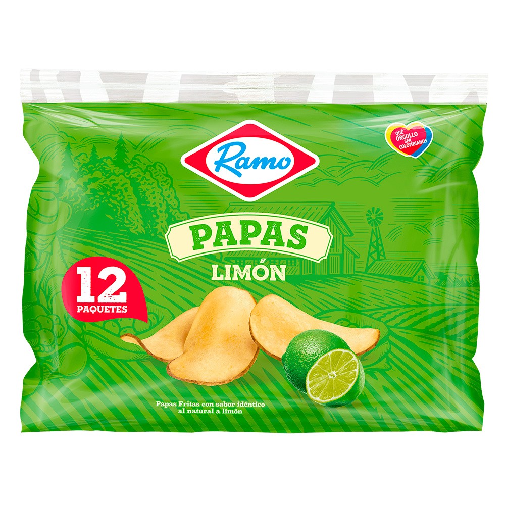 PAPAS FRITAS SABOR LIMÓN   x 12 UND
