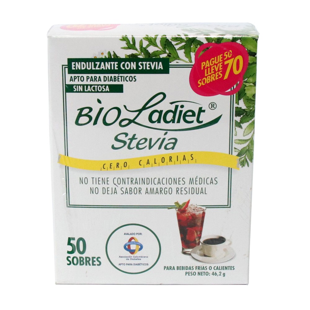BIOLADIET STEVIA CAJA  x 50 SOBRES