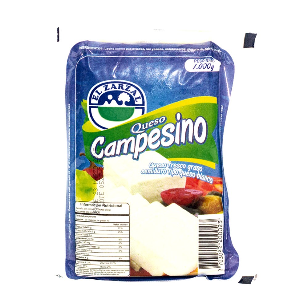 QUESO CAMPESINO ZARZAL 1000gr
