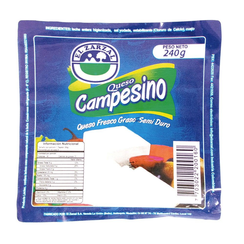 QUESO CAMPESINO ZARZAL  x 240GR