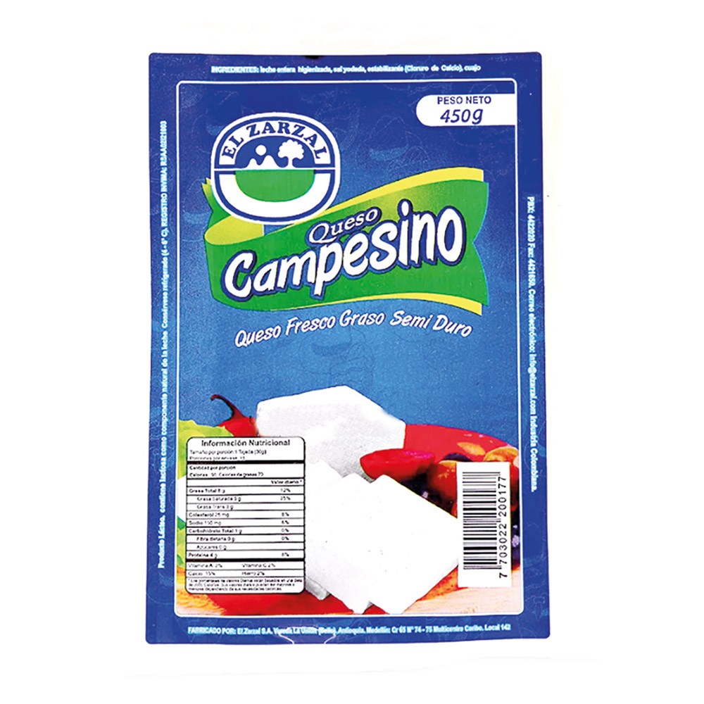QUESO CAMPESINO ZARZAL  x 450GR