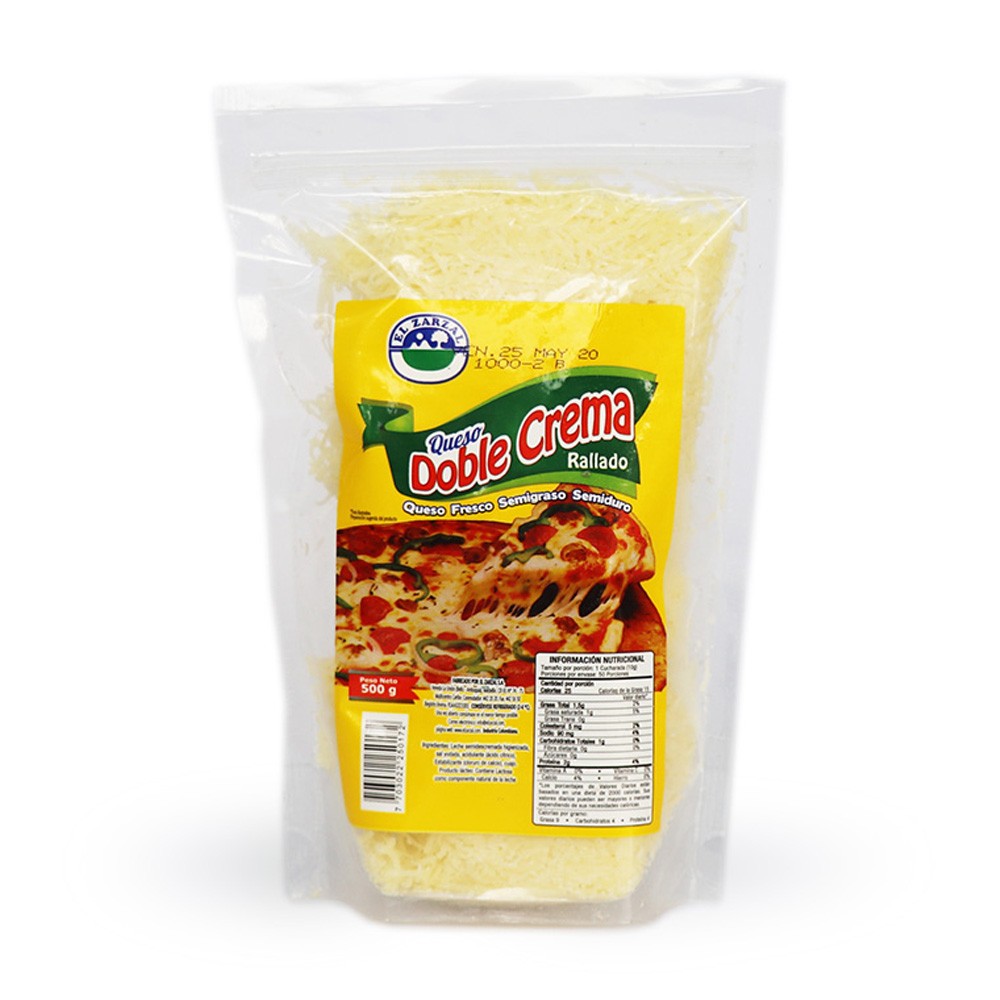 QUESO DOBLE CREMA RALLADO ZARZAL x 500GR