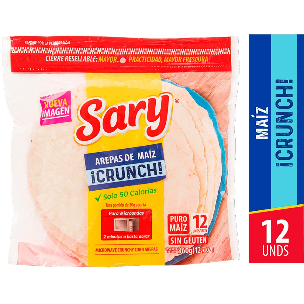 AREPA DE MAIZ CRUNCH  SARY  x 360GR