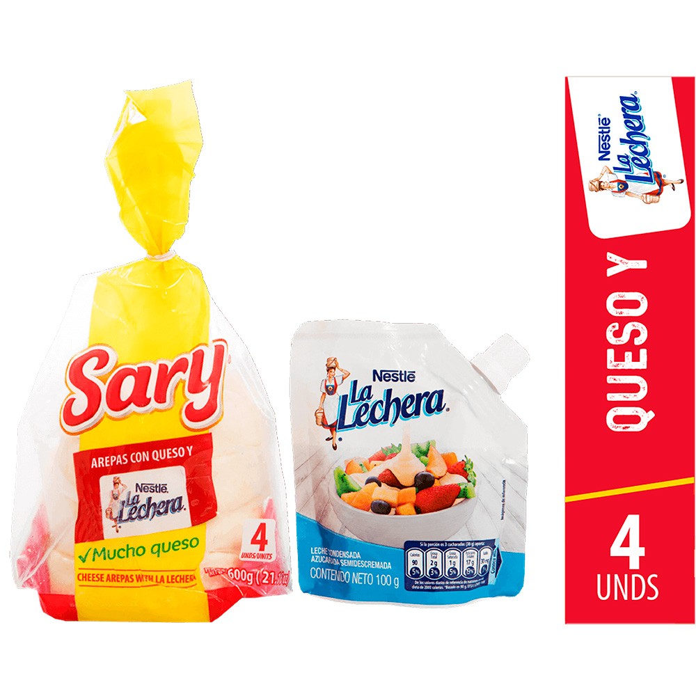 AREPA DE QUESO SARY X4 UNDS +LECHERA