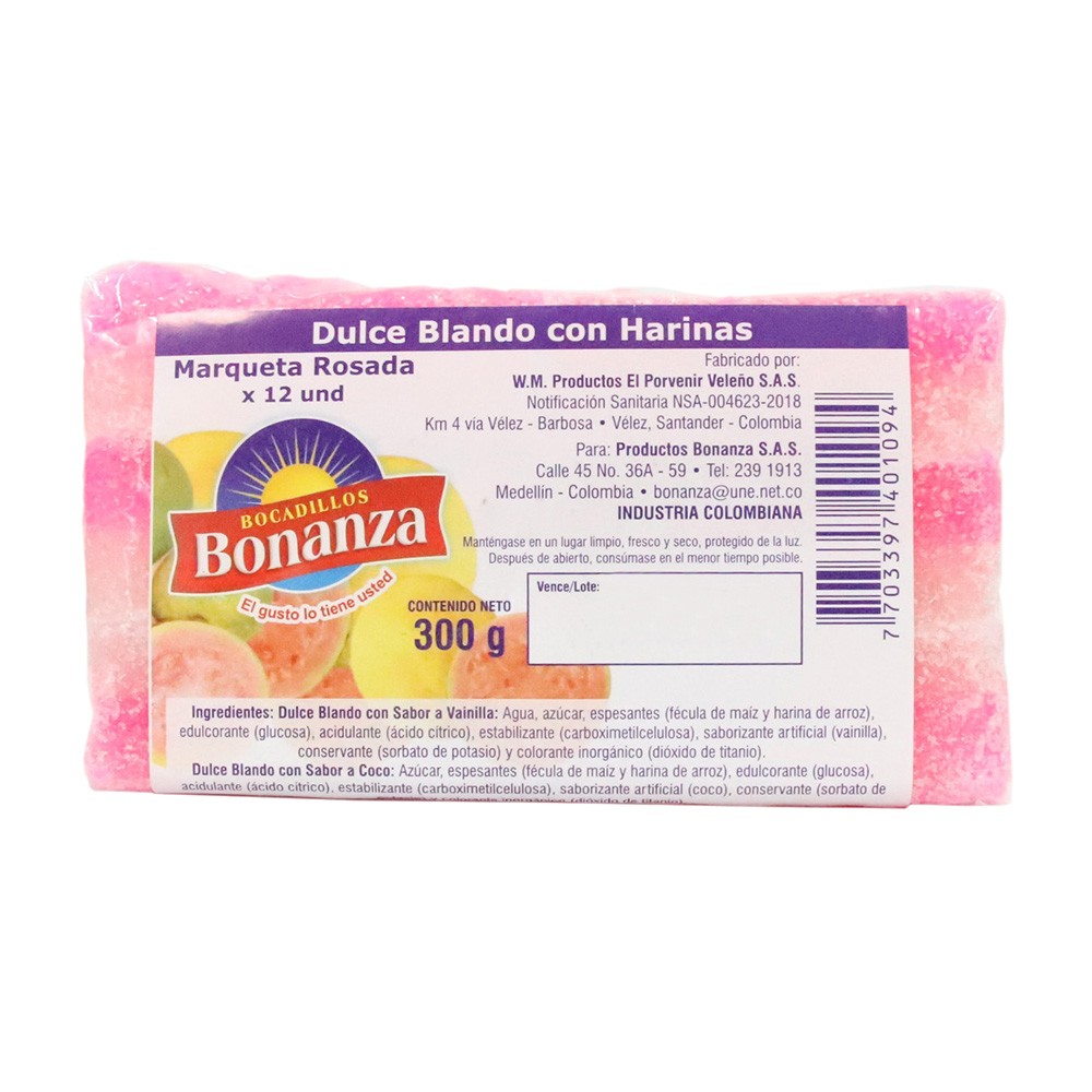 BOCADILLO MARQUETA ROSADA BONANZA *300GR
