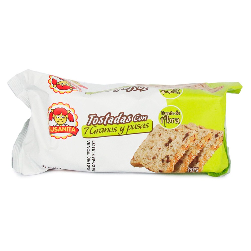 TOSTADAS 7GRANOS 125gr C/PASAS