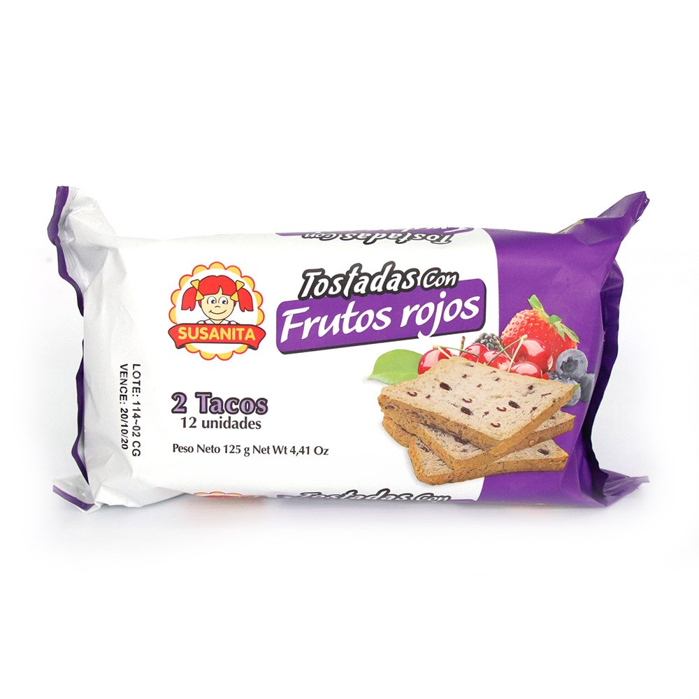 TOSTADAS SUSANITA FRUTOS ROJOS  x 125 GR