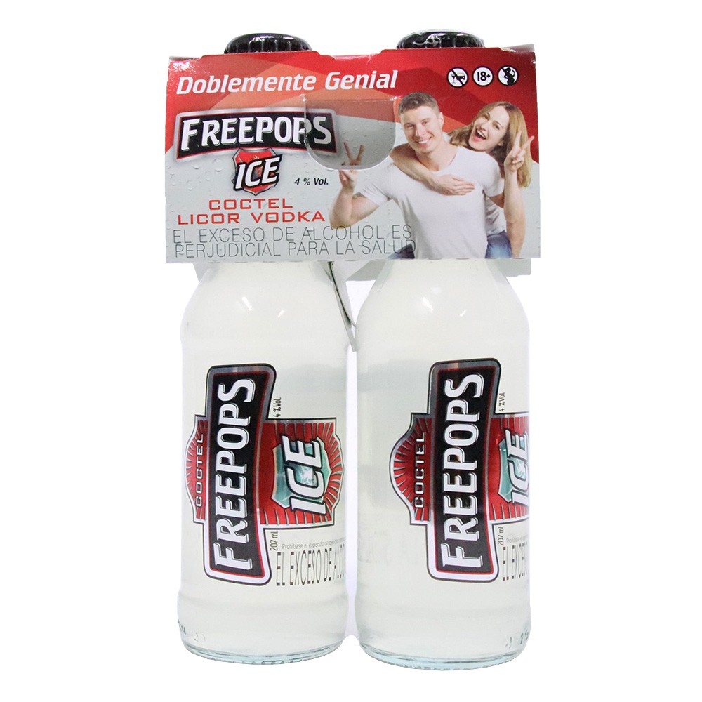 COCTEL DE VODKA FREEPOPS ICE*2UND*207ML
