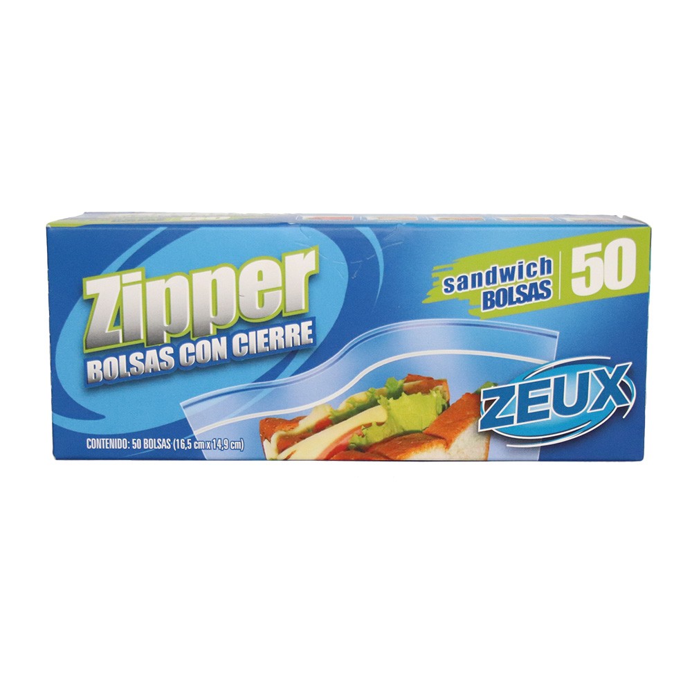 BOLSA ZEUX ZIPPER SANDWICH  x 50U