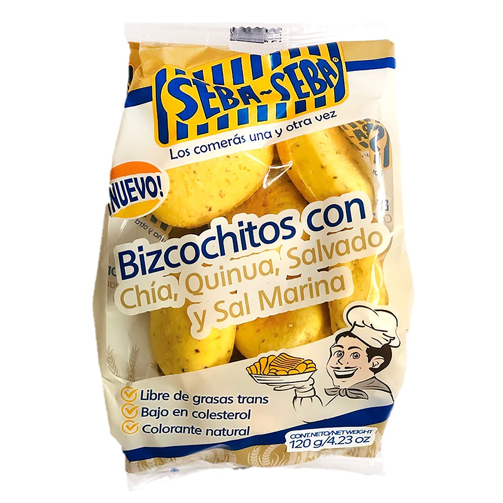 BIZCOCHITO CHIA QUINUA SEBA SEBA*120G