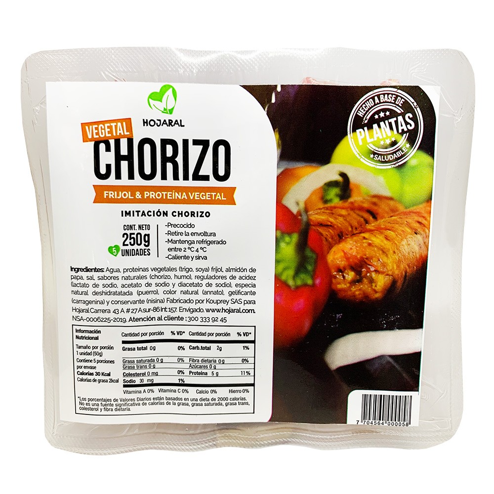 VEGETAL CHORIZO  x 250GR