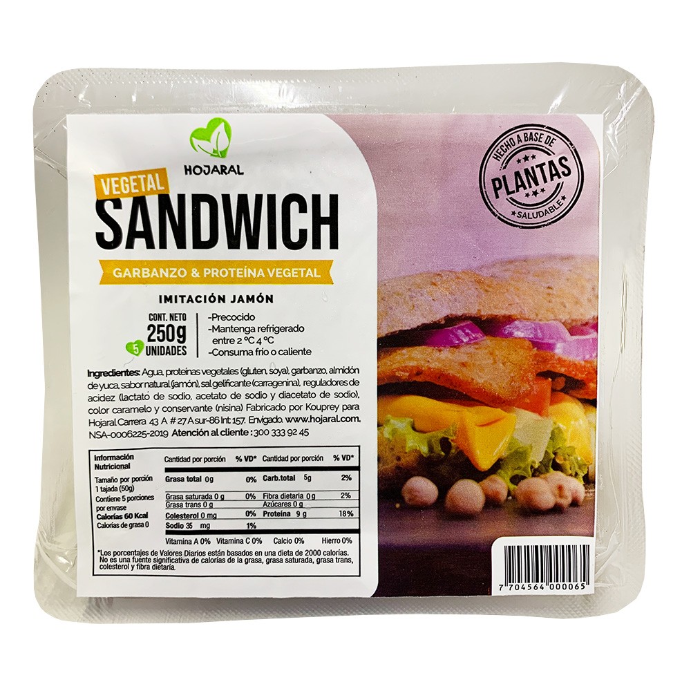 VEGETAL SANDWIGH HOJARAL  x 250GR