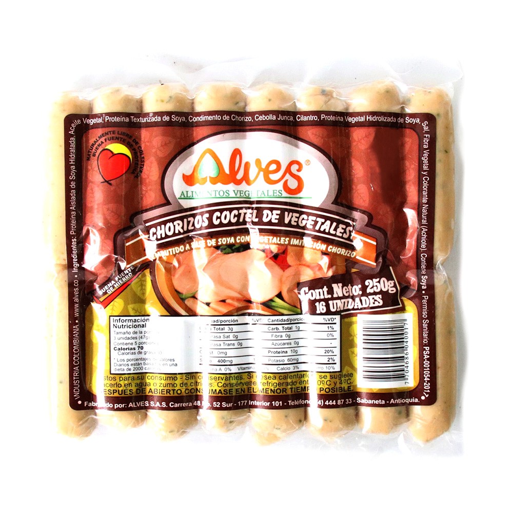 CHORIZO COCTEL DE VEGETALES  x 250GR