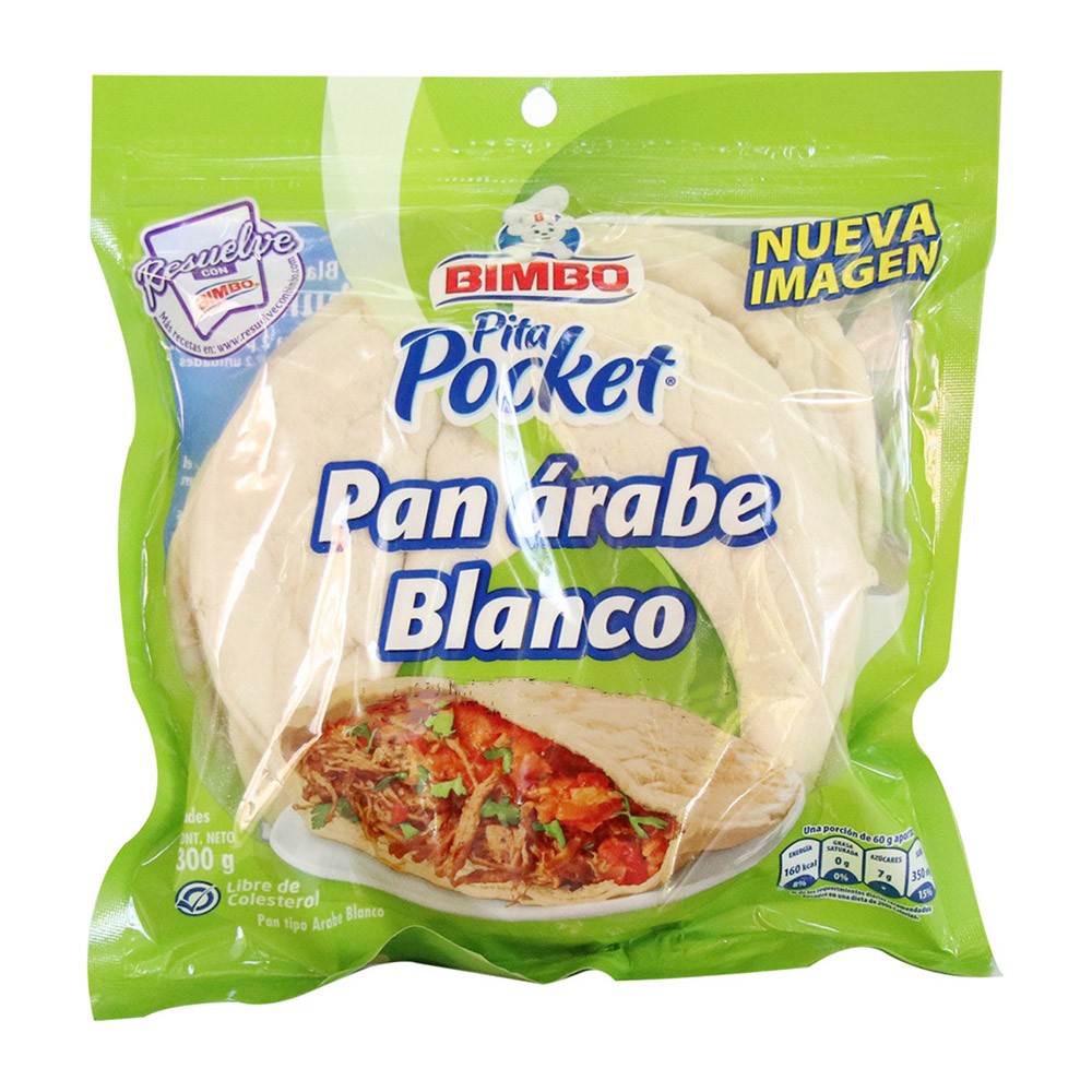 PAN ARABE BLANCO BIMBO  x 300GR
