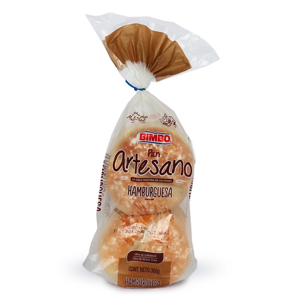 PAN HAMBURGUESA ARTESANO  BIMBO  x 360GR