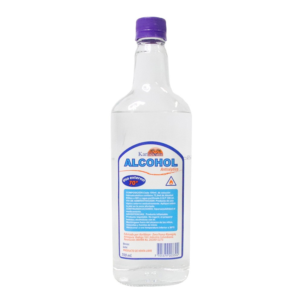 ALCOHOL ANTISEPTICO KARIBBEAN*700ML