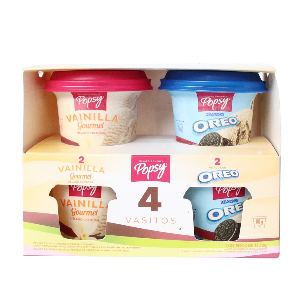 HELADO VASO FOUR PACK POPSY  x 4 UND