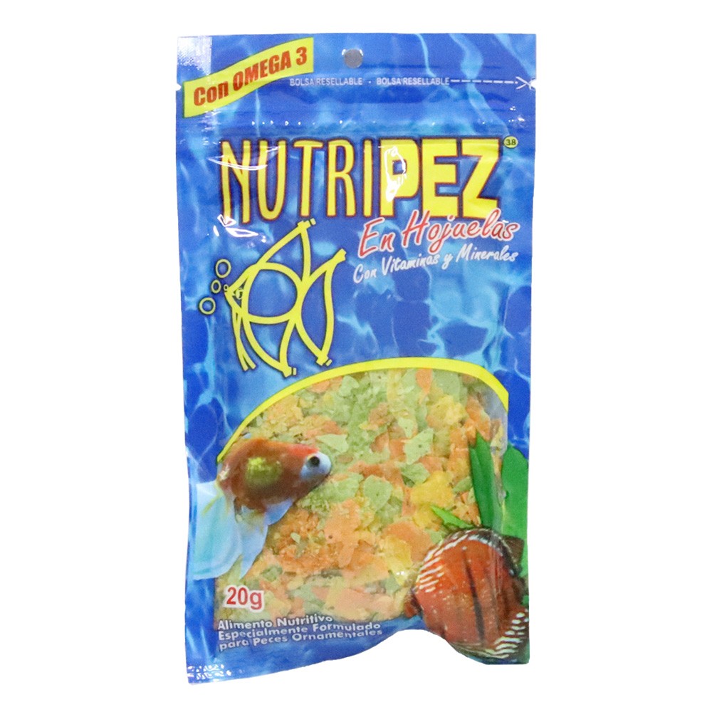 ALIMENTO PECES NUTRIPEZ EN HOJUELA*20GRS
