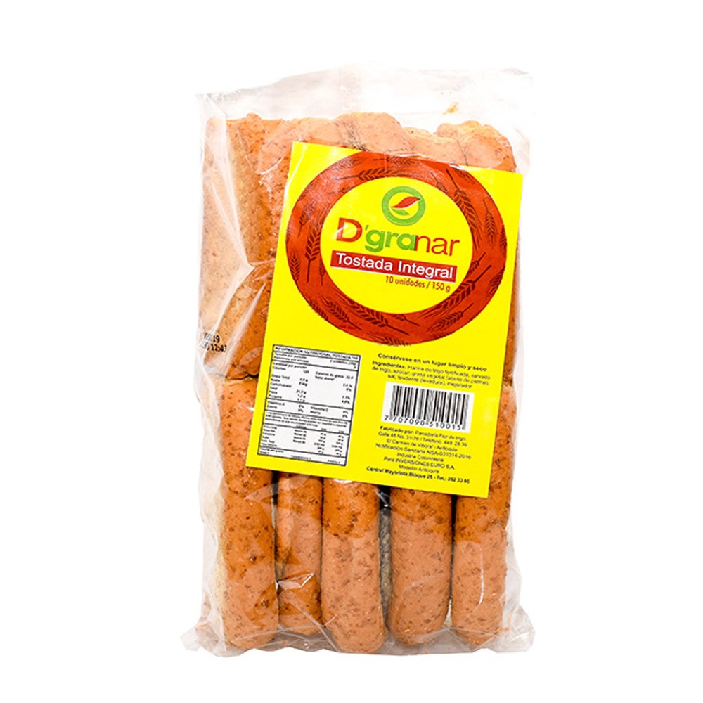 TOSTADA INTEGRAL DGRANAR  x 150GR