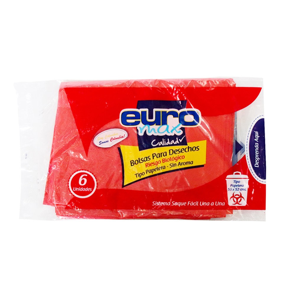 BOLSA DESECHOS TOXICOS ROJ EUROMAX *6UND