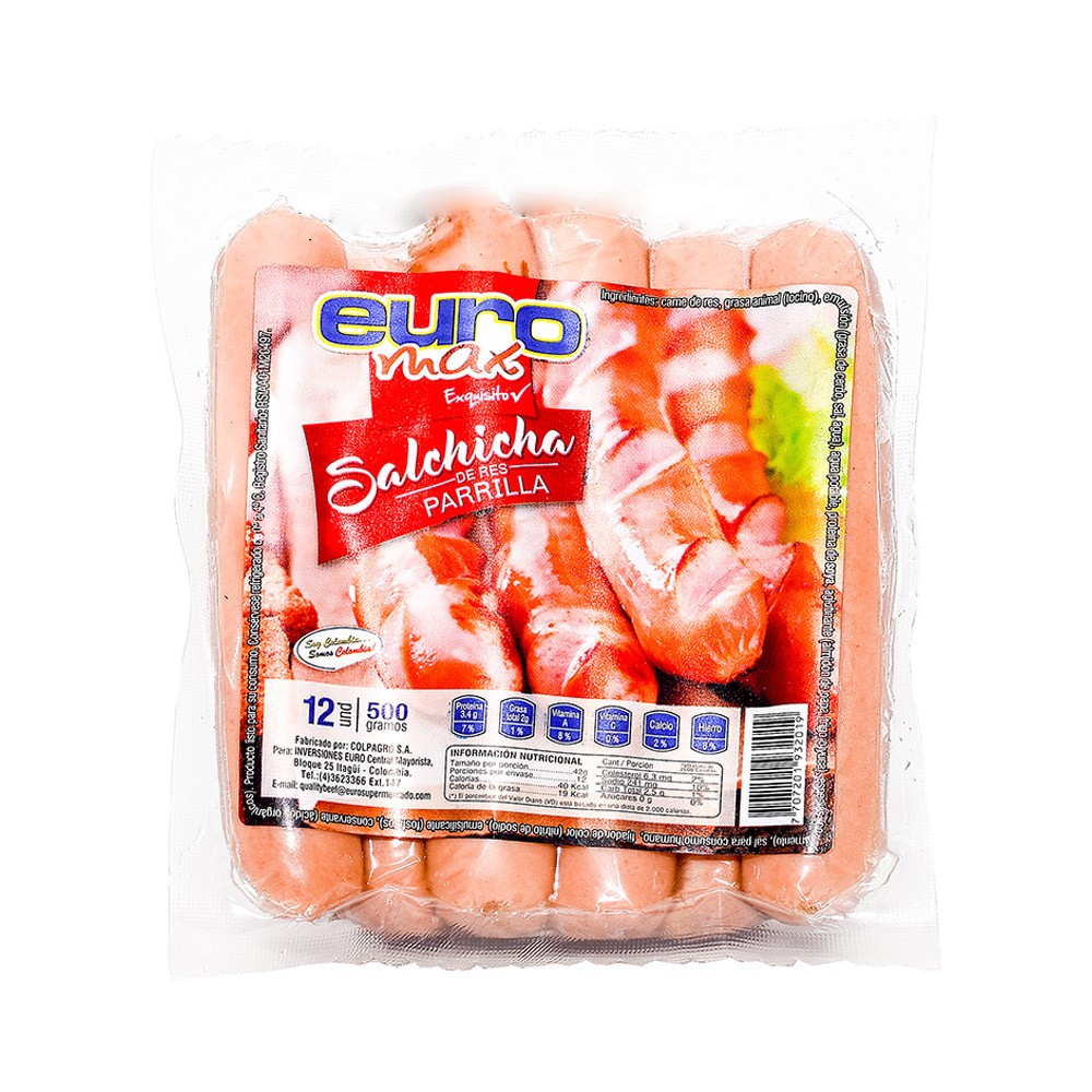 SALCHICHA PARRILLA EUROMAX  x 500GR