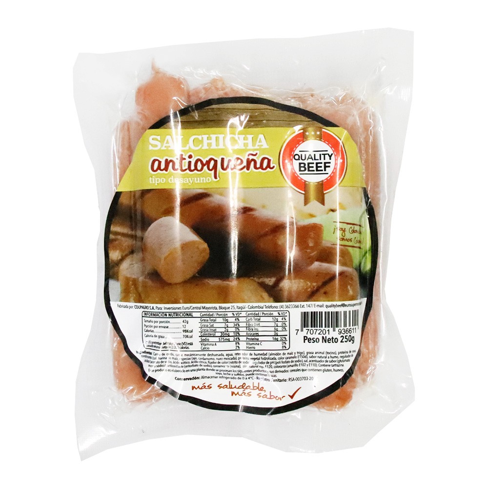 SALCHICHA ANTIOQUEÑA QUALITY BEEF *250GR