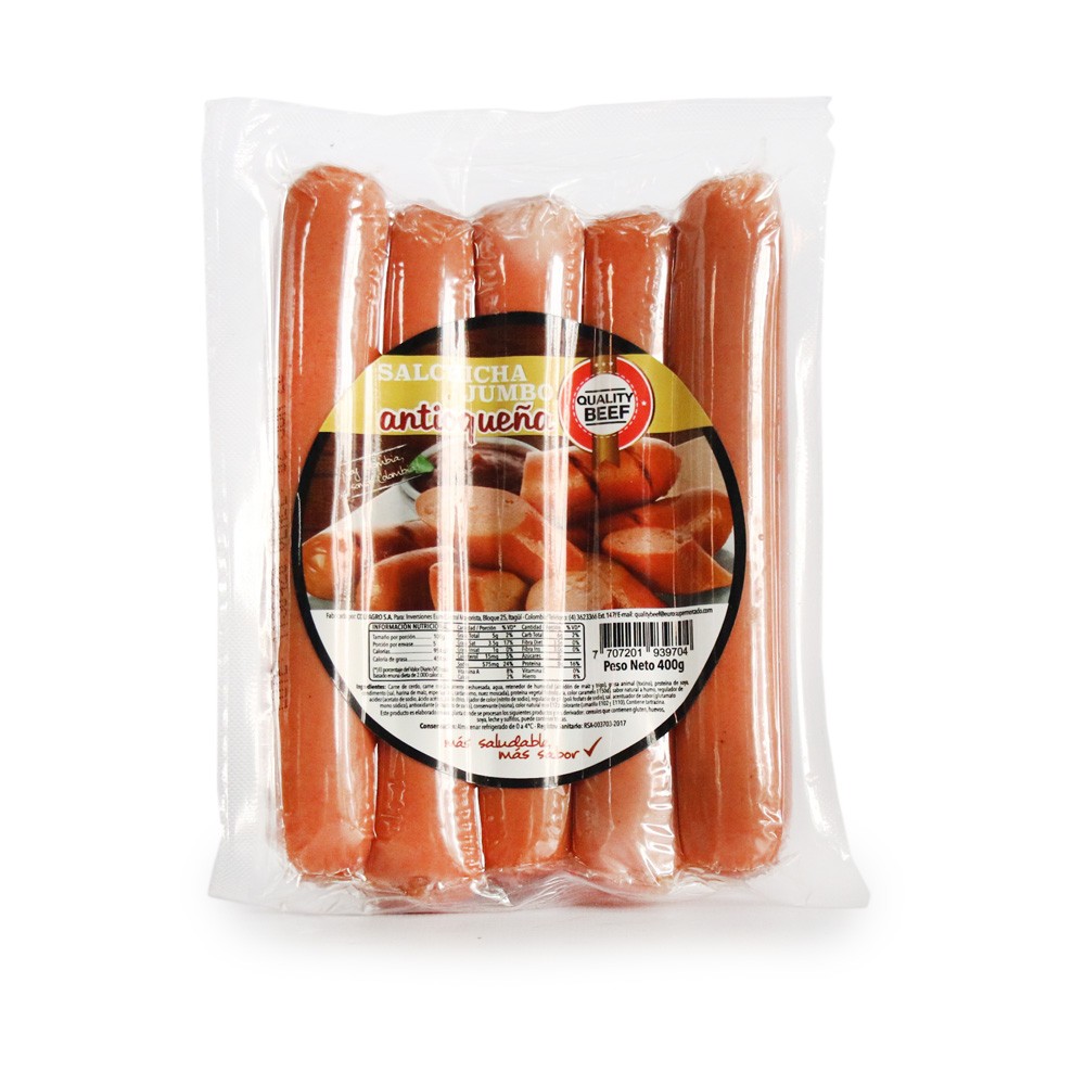 SALCHICHA JUMBO QUALITY BEEF  x 400GR