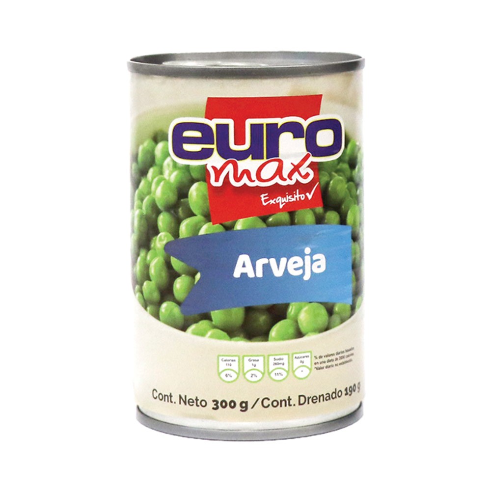 ARVEJA NATURAL LATA EUROMAX  x 300GR
