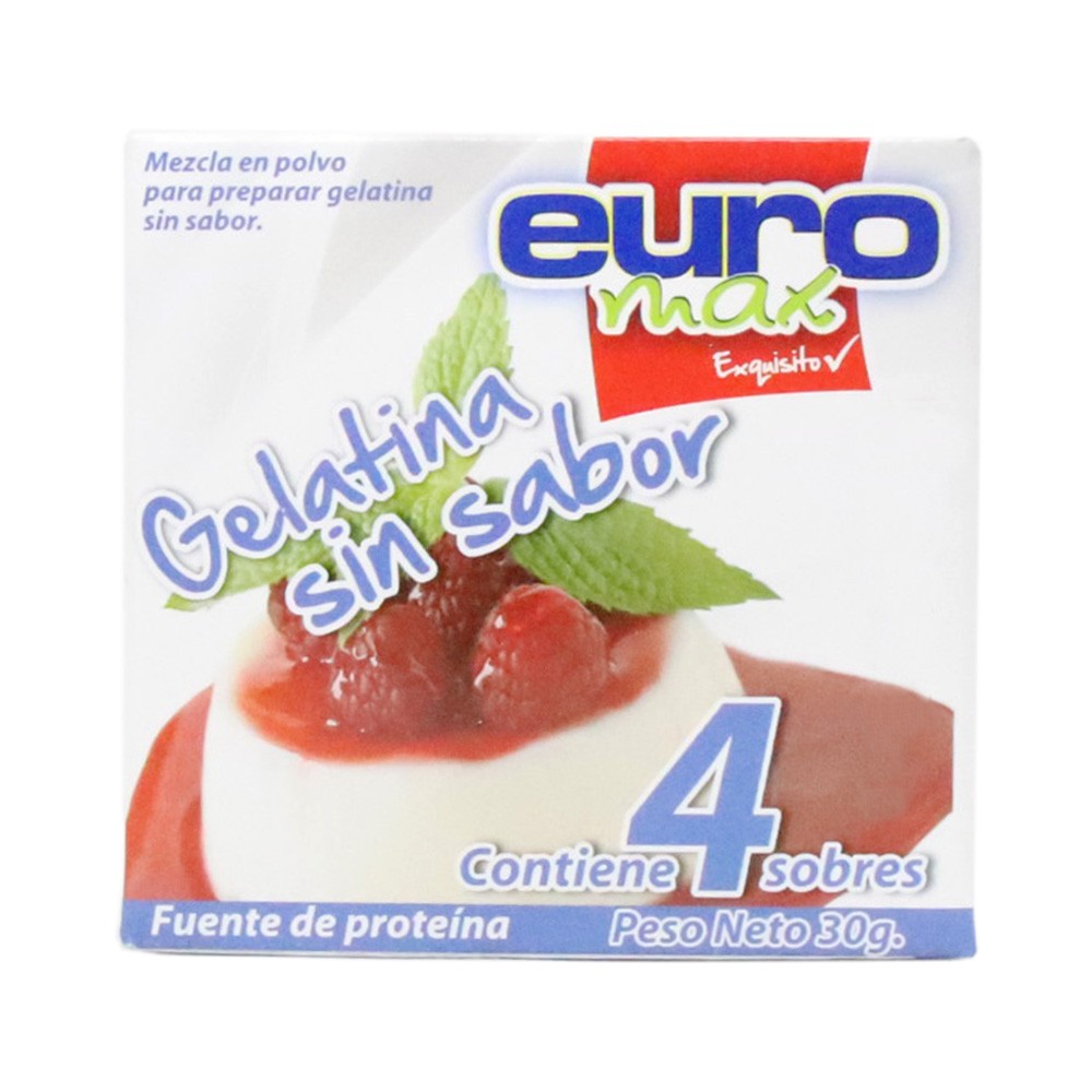 GELATINA EUROMAX  SIN SABOR  x 30 GR